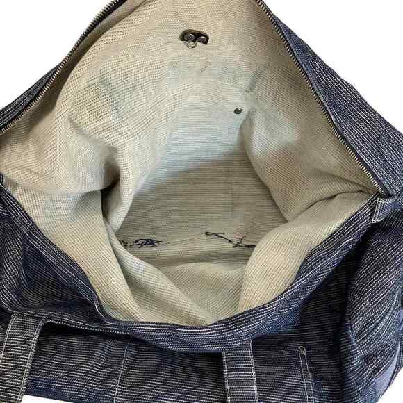 Enviso Ink Rare Early Logo 2008 Blue Striped Denim Duffle Bag Weekend Bag - Picture 7 of 9